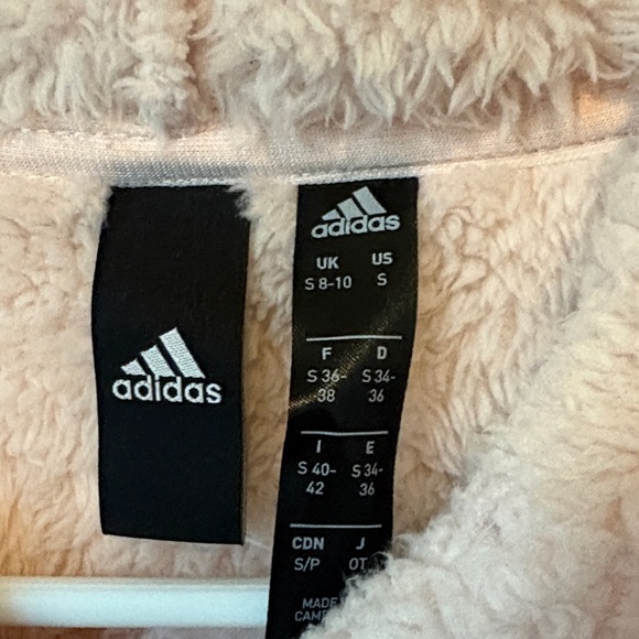 Adidas Women's Soft Pink Fleece Hoodie - Picture 2 of 3